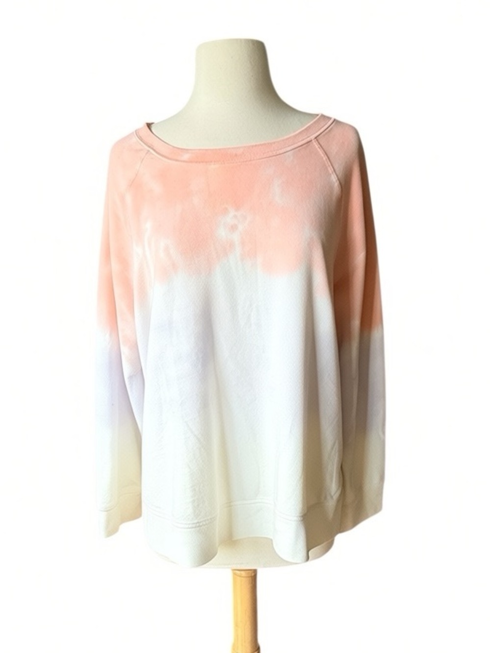 Style & Co. Pastel Pink Lilac Yellow Tie Dye Ombre Top, XL